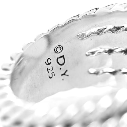 David Yurman Sterling Silver Diamond Moon Quartz 16mm Wheaton Ring 51 5.75 5 of 5