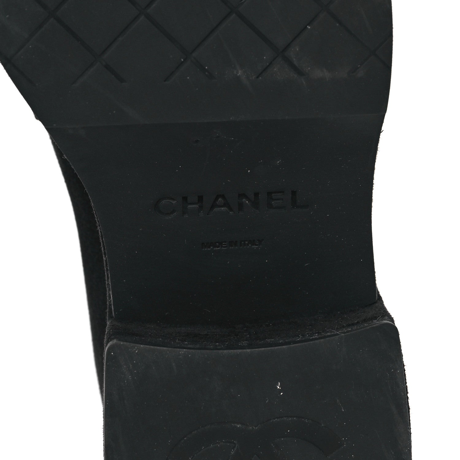 Chanel Suede CC Platform Loafers 36.5 Black 6 of 8