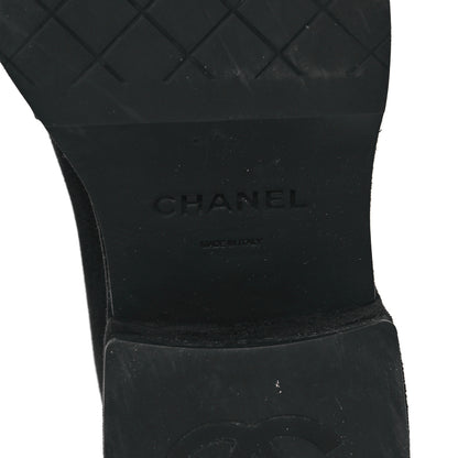 Chanel Suede CC Platform Loafers 36.5 Black 6 of 8