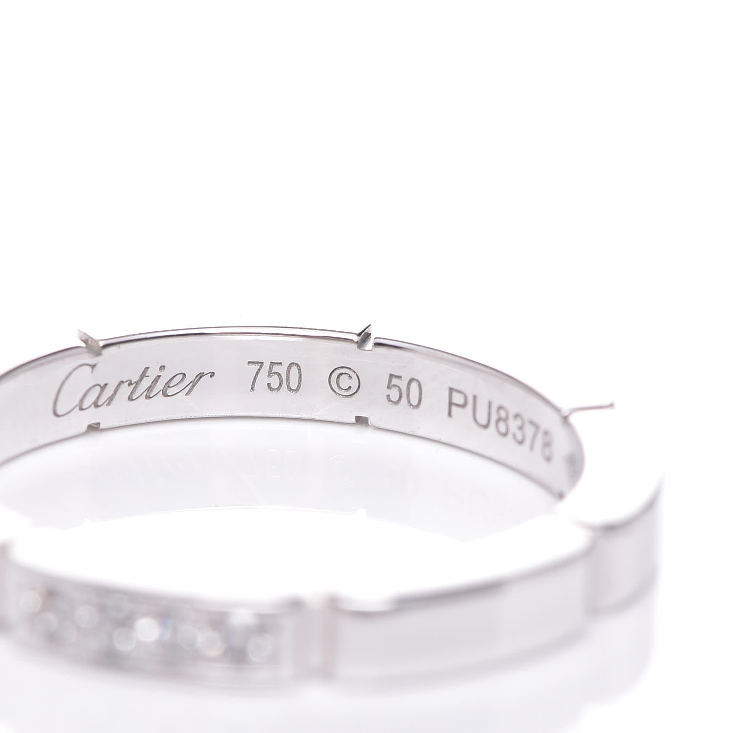 Cartier 18K White Gold Diamond Maillon Panthere Wedding Band Ring 50 5.25 5 of 6