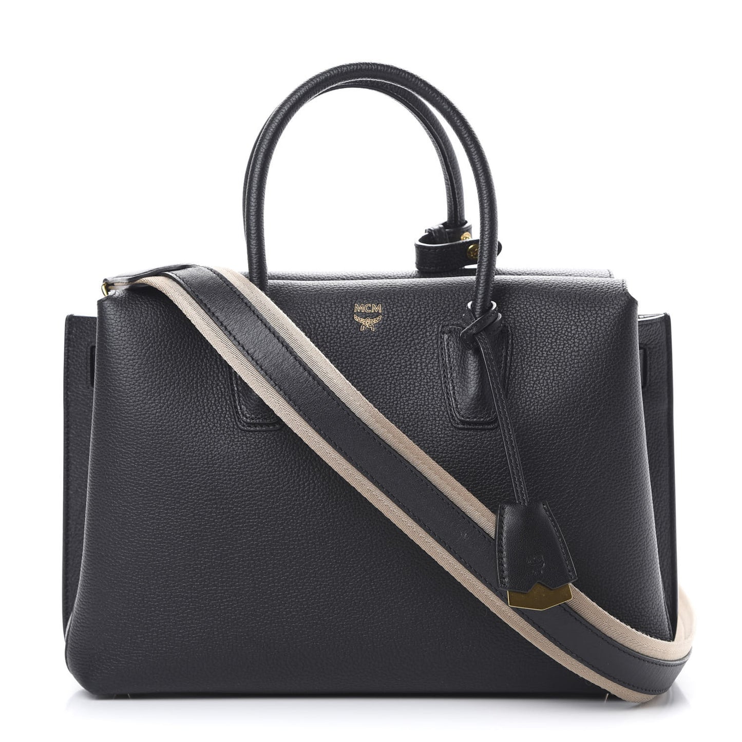 Grained Calfskin Medium Milla Tote Black