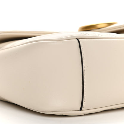 Gucci Calfskin Matelasse Small GG Marmont Shoulder Bag White 9 of 11