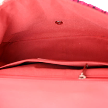 Chanel Tweed Patchwork Jumbo Single Flap Pink 5 of 10