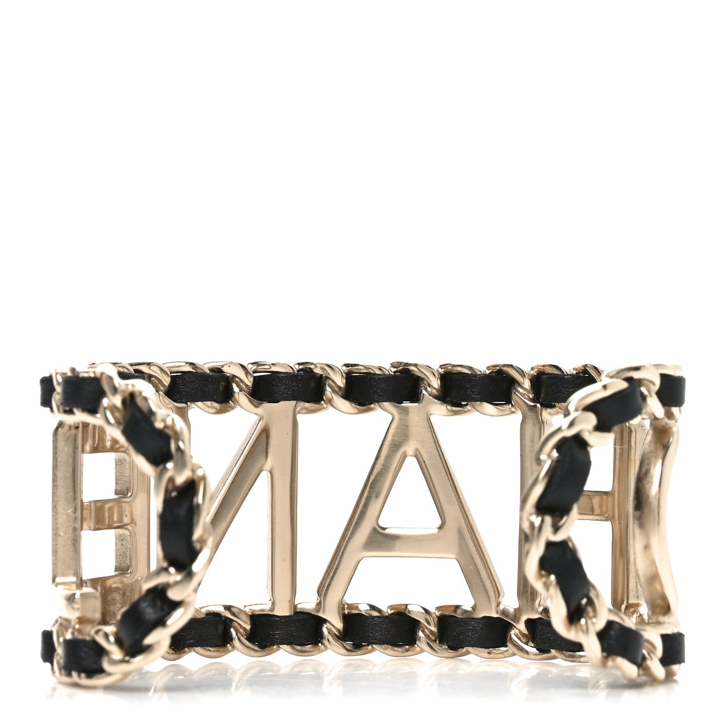 Lambskin Vintage Allure Cuff Bracelet M Black Gold