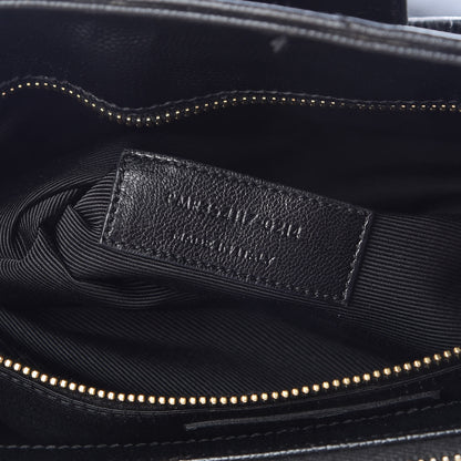 Saint Laurent Grain De Poudre Matelasse Chevron Monogram Shopping Bag Black 7 of 13
