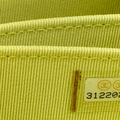 Chanel Lambskin Quilted Zip Coin Purse Wallet Neon Yellow 8 of 8