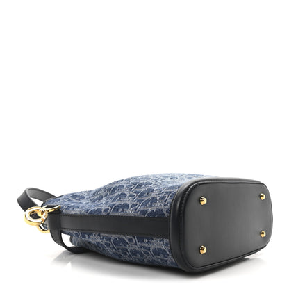 Christian Dior Denim Jacquard Oblique C'est Dior Bucket Bag Blue 6 of 17