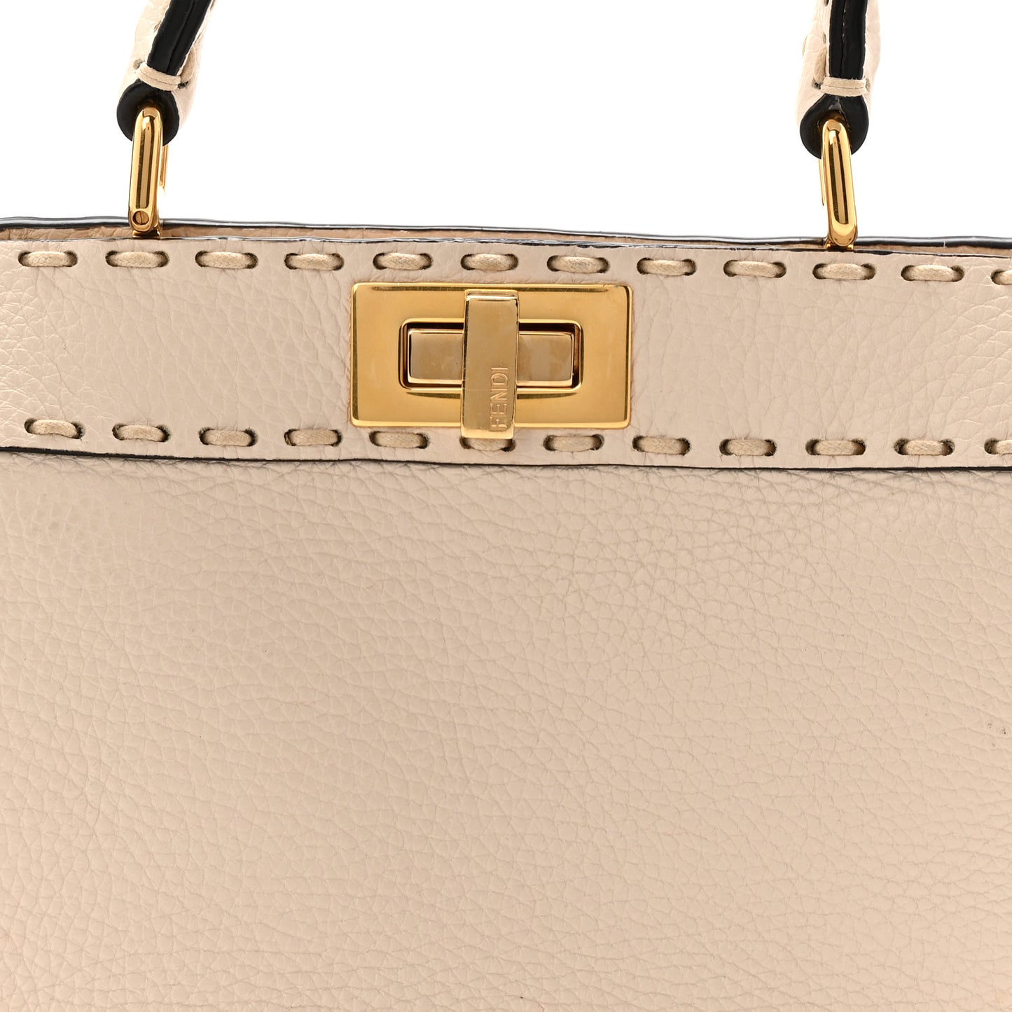 Cuoio Roma Sellerissima Nappa Sintetica Tape Stitch Small Peekaboo I SEE U Satchel Camelia