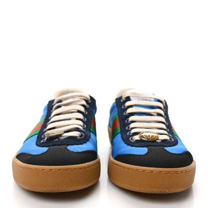Gucci Nylon Suede Web Womens G74 Sneakers 37.5 Black Bright Splash 2 of 9