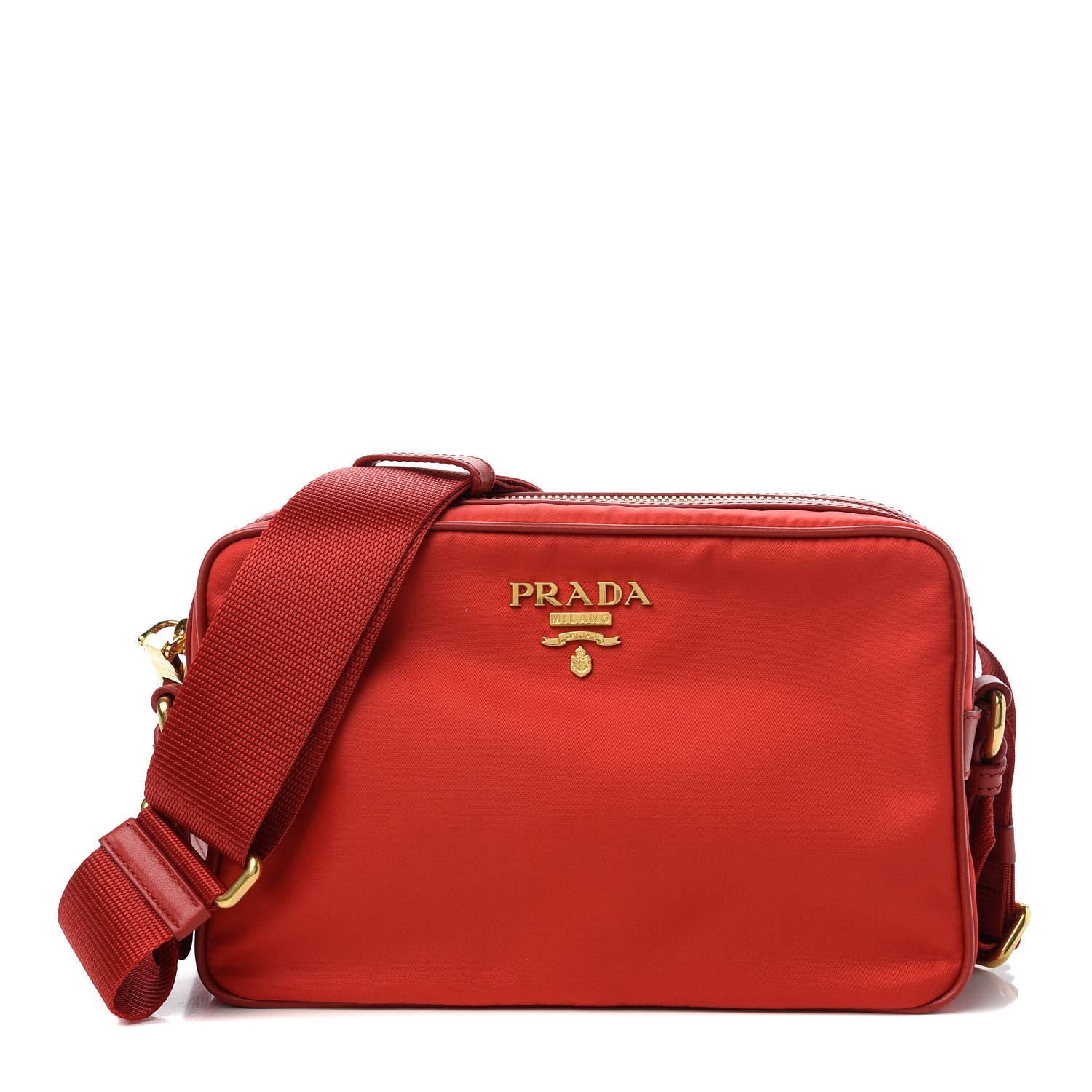 Prada Tessuto Nylon Soft Calf Camera Bag Rosso 1 of 10