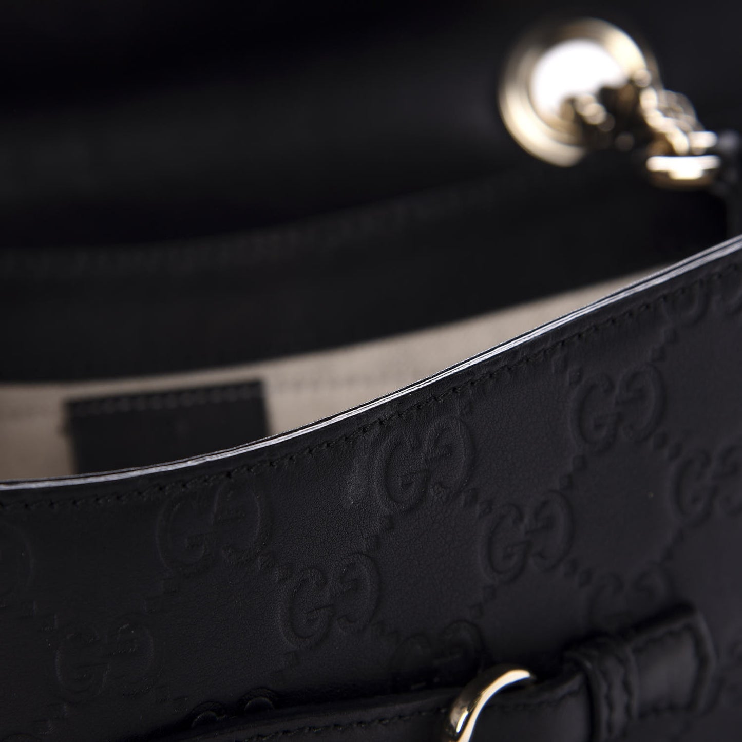 Guccissima Medium Emily Chain Shoulder Bag Black