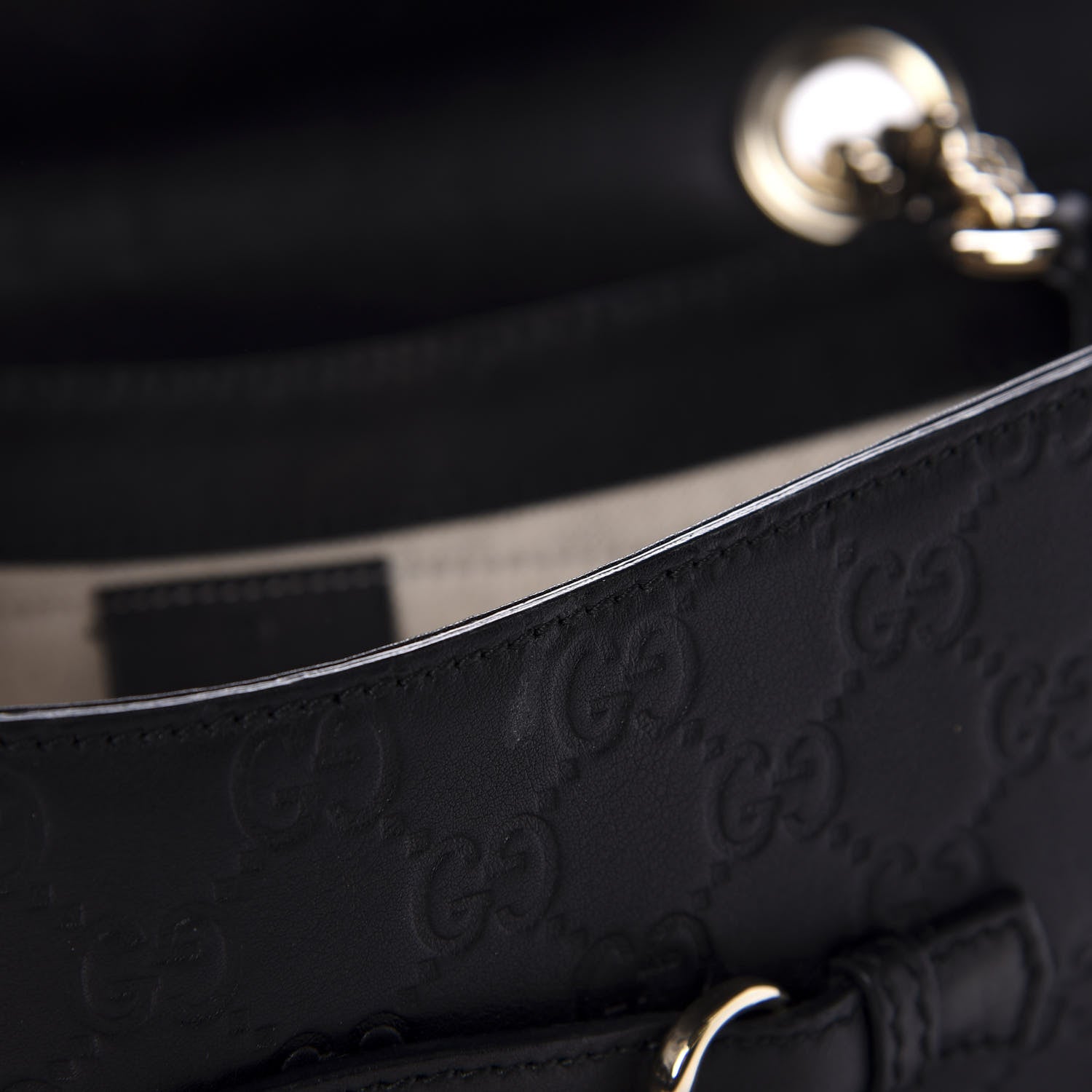 Gucci Guccissima Medium Emily Chain Shoulder Bag Black 11 of 13