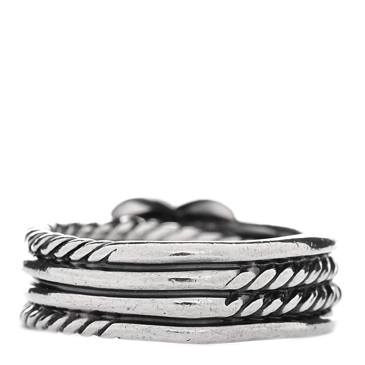 David Yurman Sterling Silver Diamond X Crossover Ring 49 4.75 3 of 4
