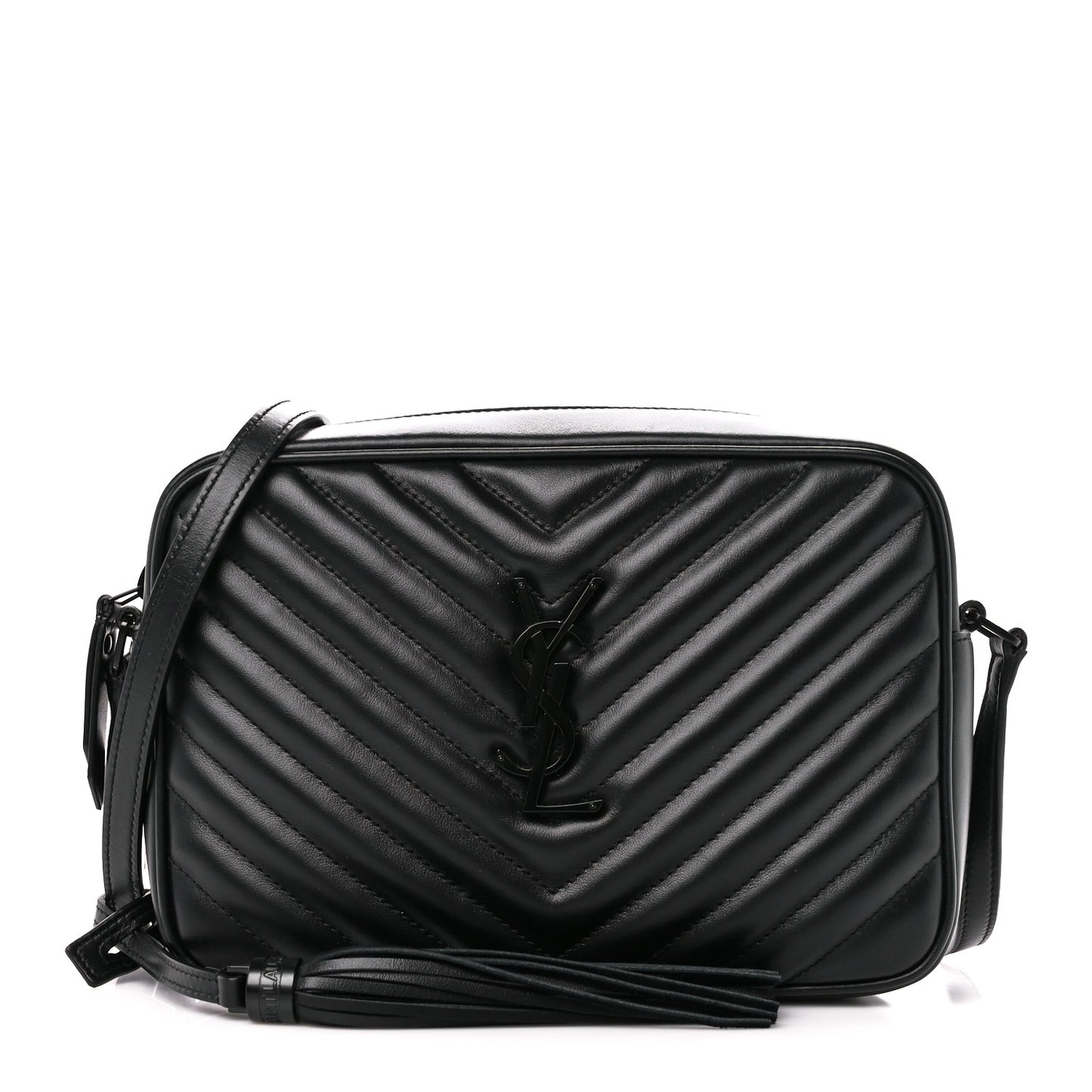 Calfskin Matelasse Monogram Monochrome Lou Camera Bag Black