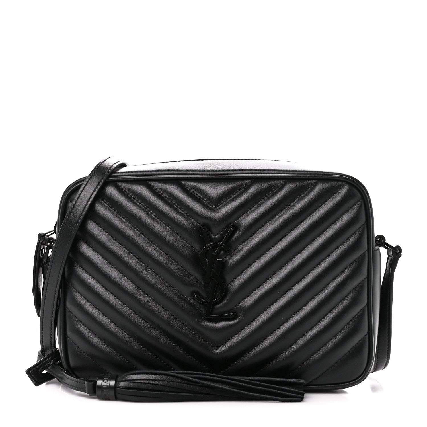 Saint Laurent Calfskin Matelasse Monogram Monochrome Lou Camera Bag Black 1 of 10