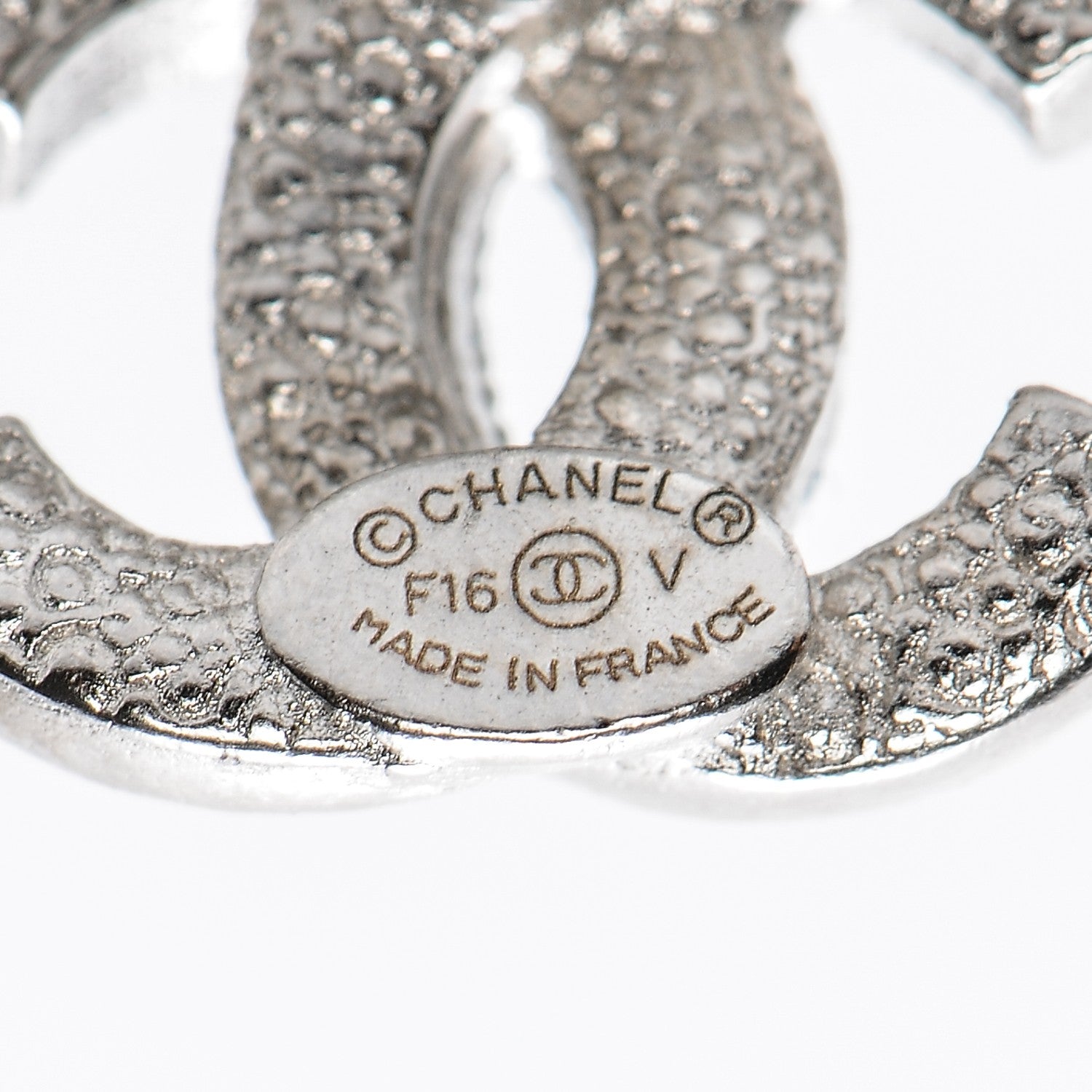 Chanel Crystal CC Earrings Silver 4 of 4