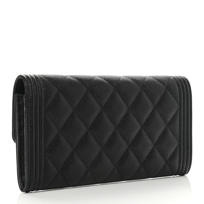 Chanel Caviar Quilted Long Boy Flap Wallet Black 3 of 8