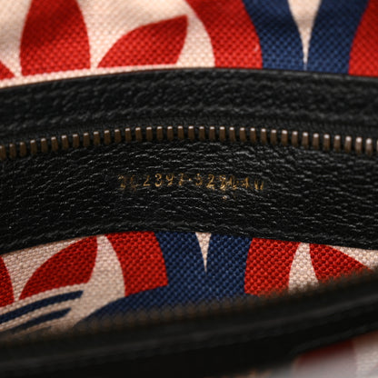 Gucci X ADIDAS Textured Dollar Calfskin Web Trefoil Logo Embossed Mini Bowling Bag Black Off White 7 of 10