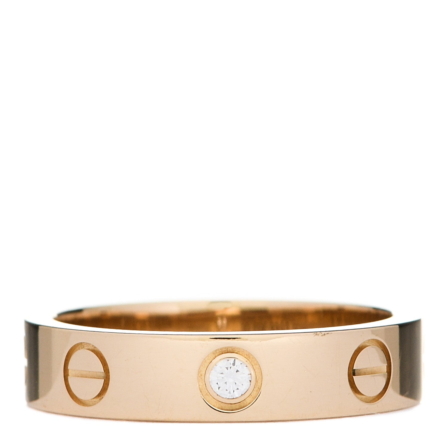 Cartier 18K Yellow Gold Diamond 4mm LOVE Wedding Band Ring 48 4.5 1 of 4