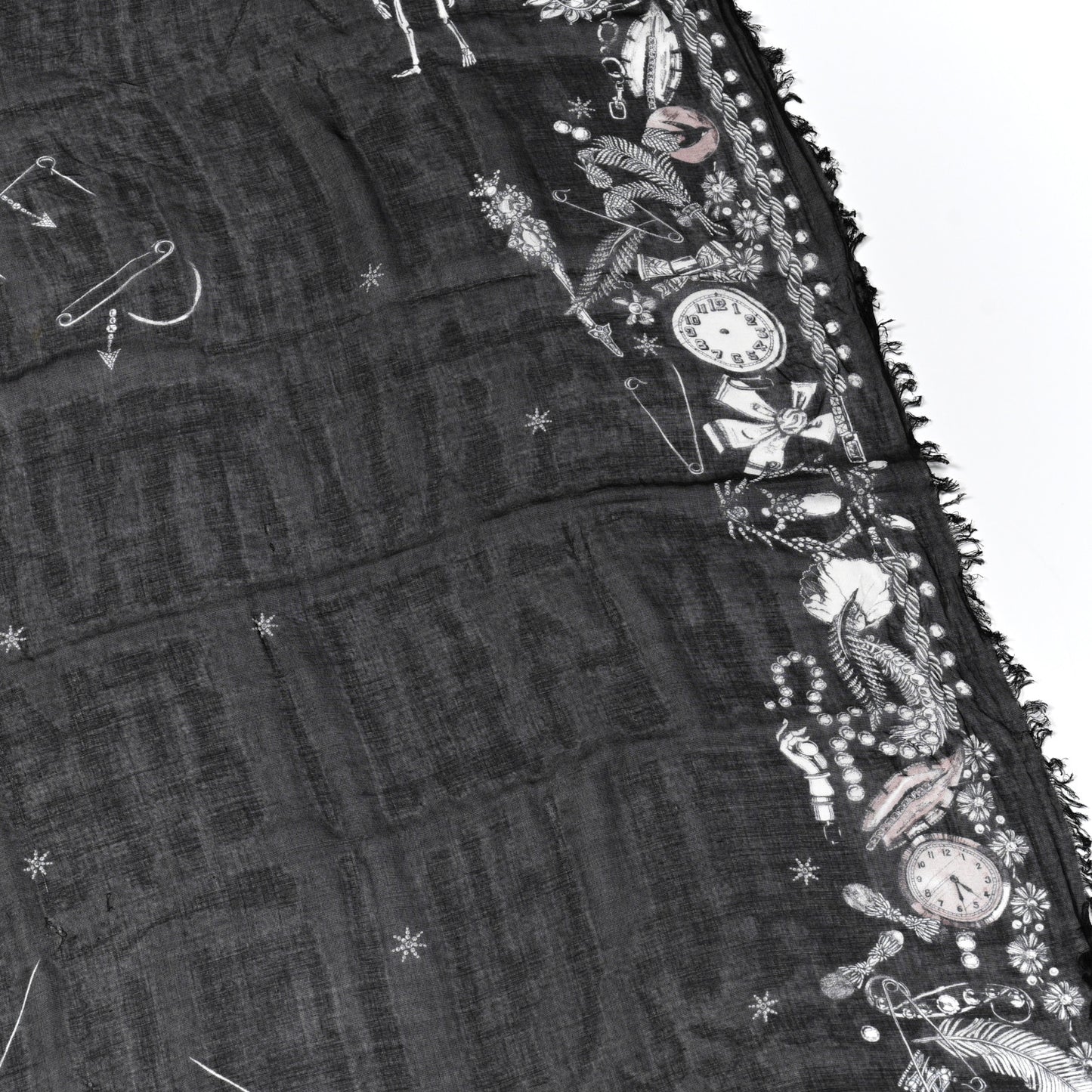Modal Jewelled Skull Scarf Black Multicolor
