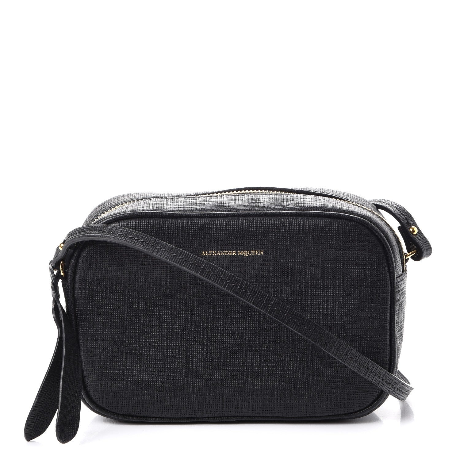 Alexander McQueen Textured Calfskin Camera Cossbody Bag Black 1 of 8