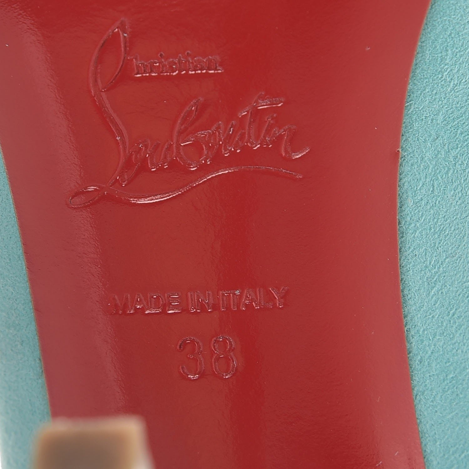 Christian Louboutin Suede Flo 120 Pumps 38 Aquamarine 6 of 8
