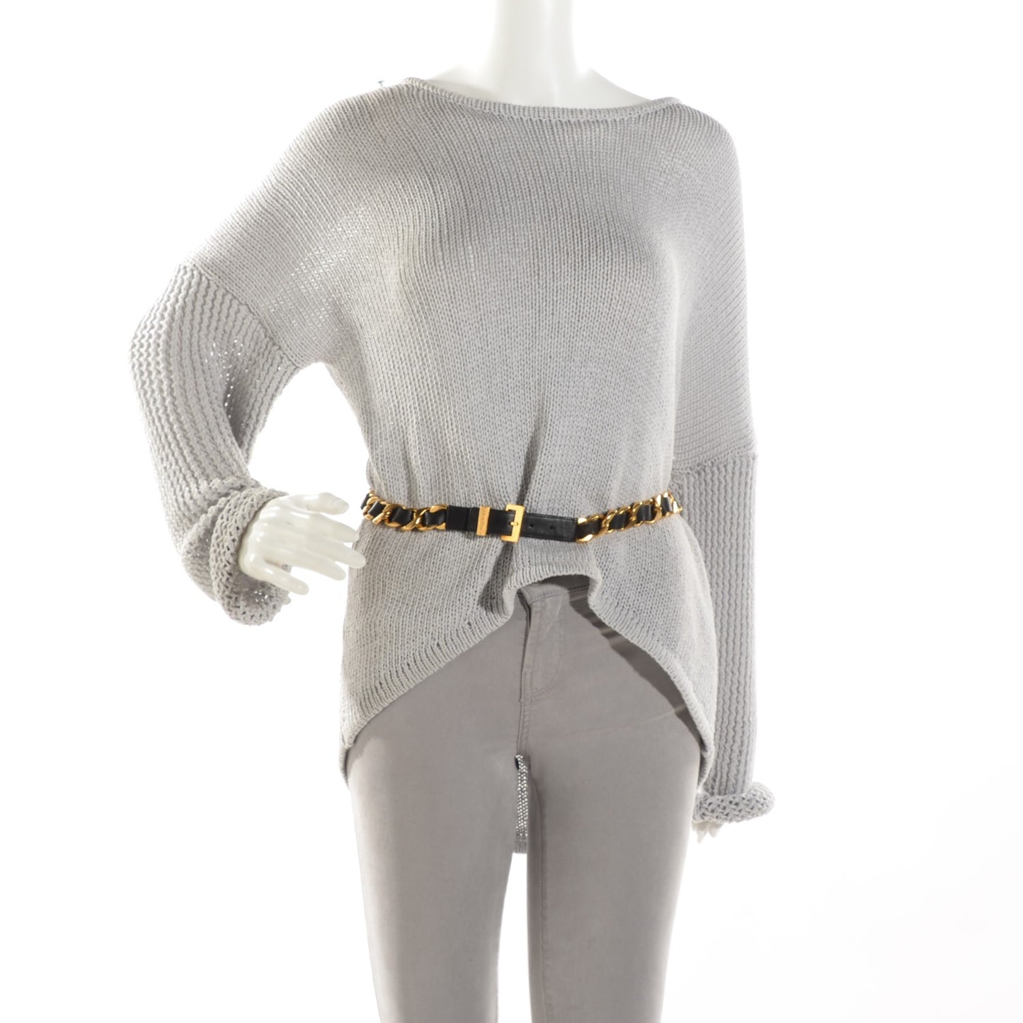 Lambskin Chain CC Belt 75 30 Black Gold
