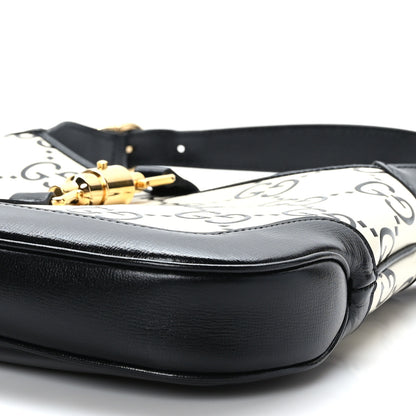 Gucci Azalea Calfskin GG Monogram Bi-Color Debossed Small Jackie 1961 Hobo Mystic White Black 9 of 9