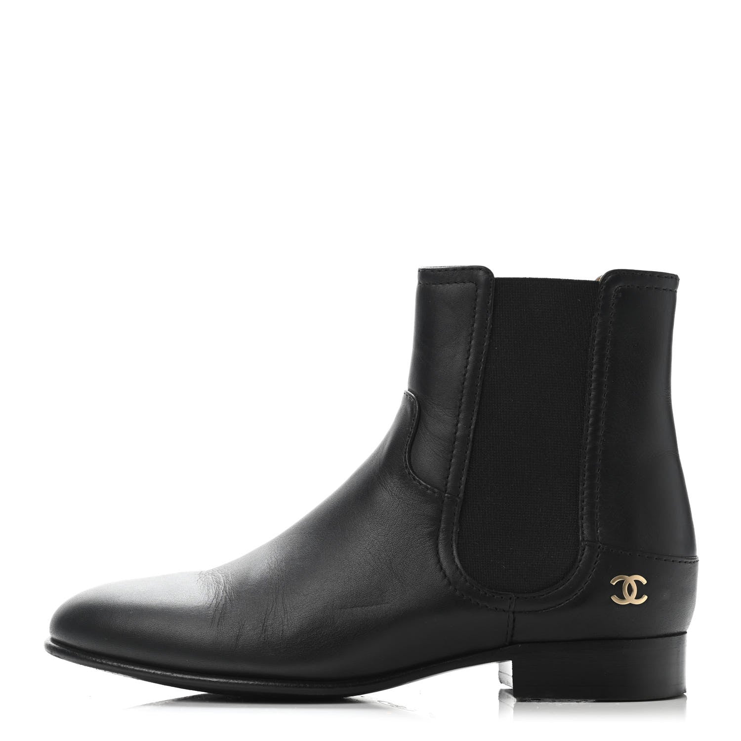 Chanel Calfskin Elastic Short Boots 36.5 Black 1 of 4