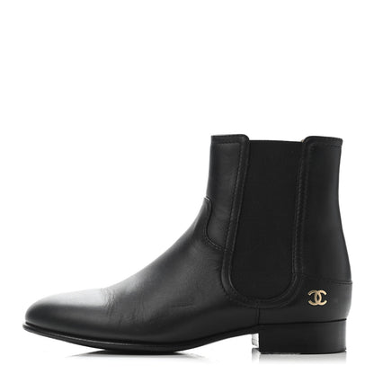 Chanel Calfskin Elastic Short Boots 36.5 Black 1 of 4