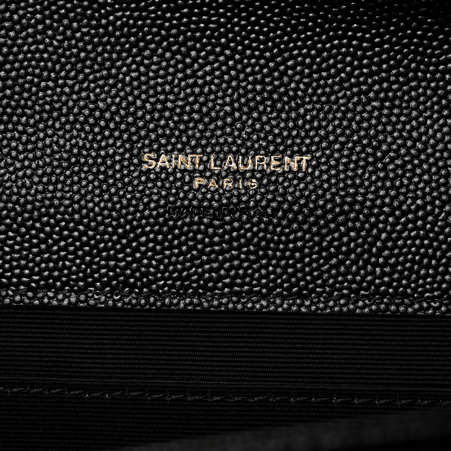 Grain De Poudre Matelasse Chevron Monogram Envelope Clutch Black