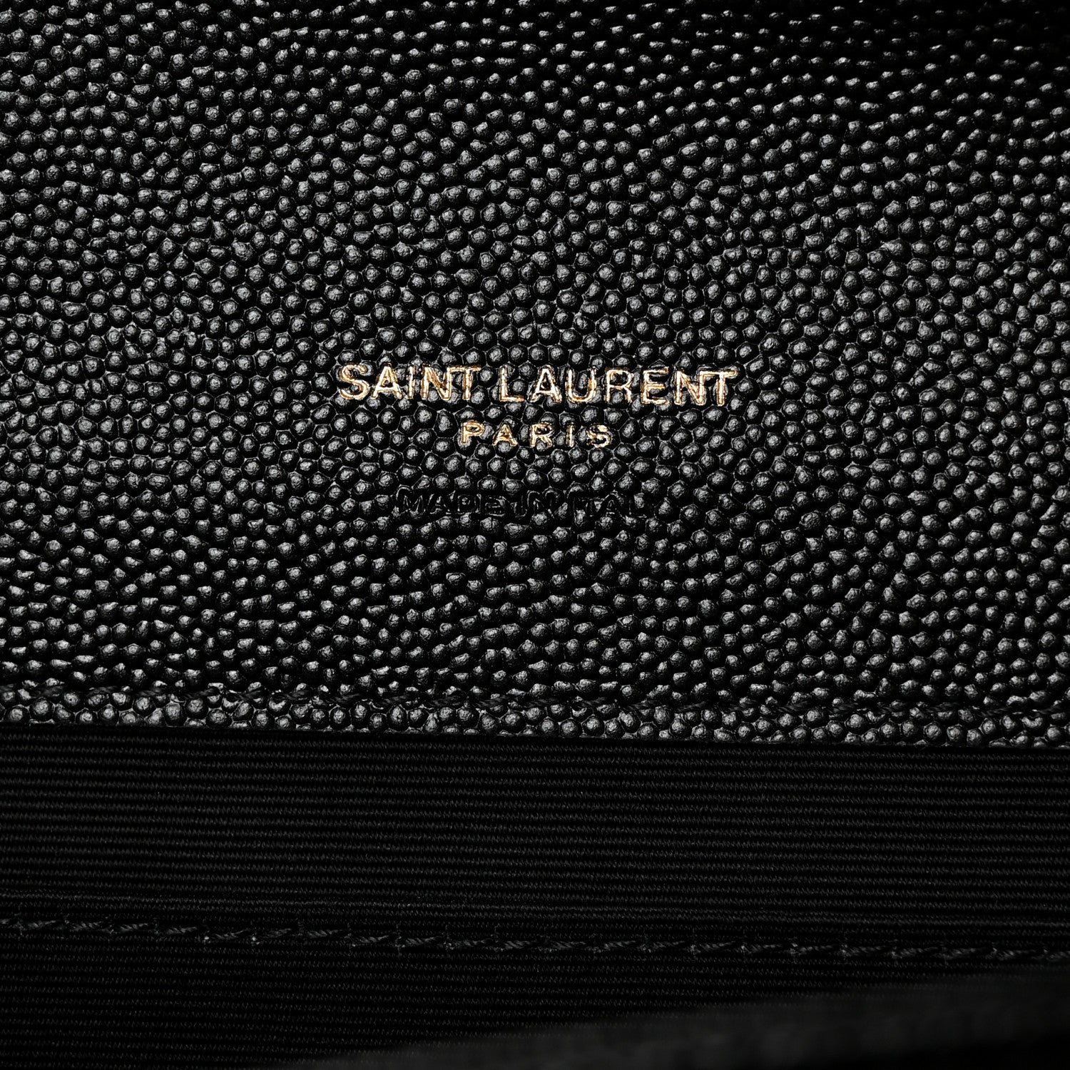 Saint Laurent Grain De Poudre Matelasse Chevron Monogram Envelope Clutch Black 6 of 8