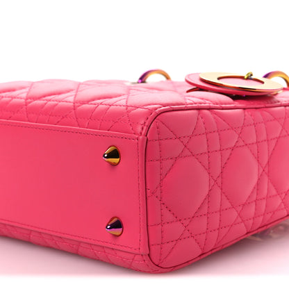 Christian Dior Lambskin Cannage Small Rainbow Lady Dior Pink 10 of 11