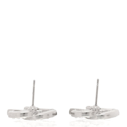 Chanel Crystal Mini Timeless CC Earrings Silver 4 of 5