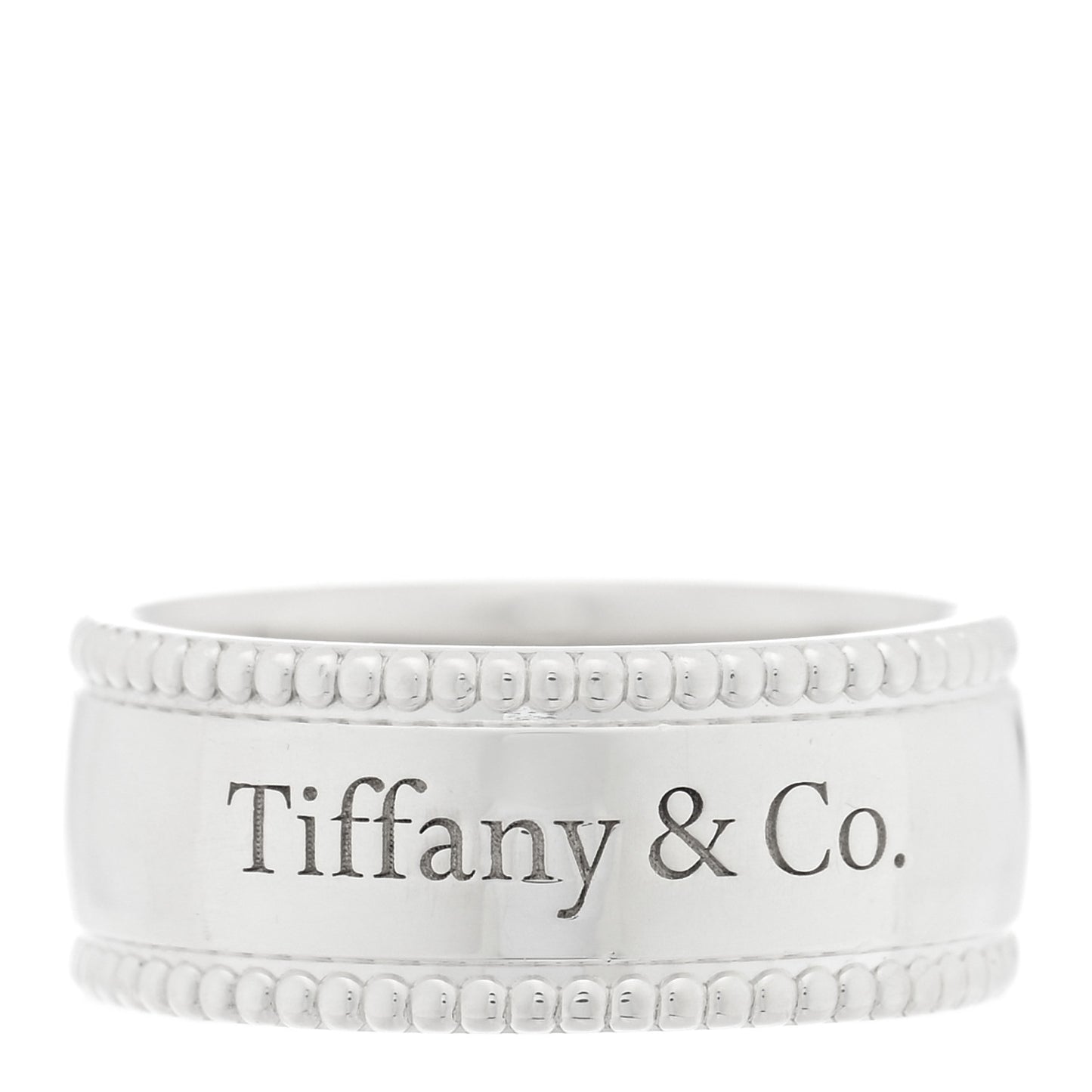 Sterling Silver Milgrain Logo Band Ring 53 6.25