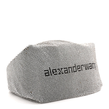Alexander Wang Mesh Crystal Rhinestone Mini Scrunchie Clutch Black Silver 4 of 13