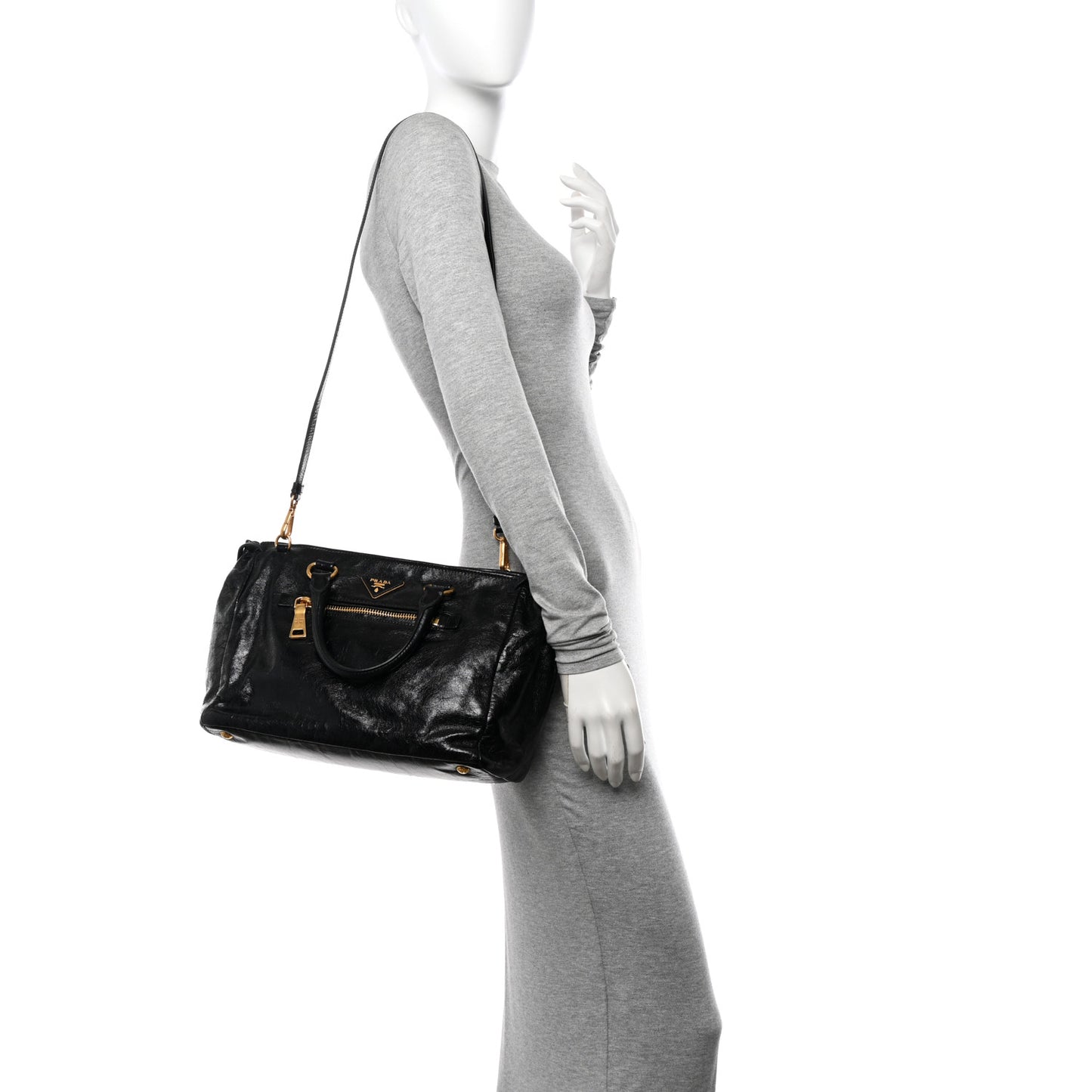 Vitello Shine Satchel Black