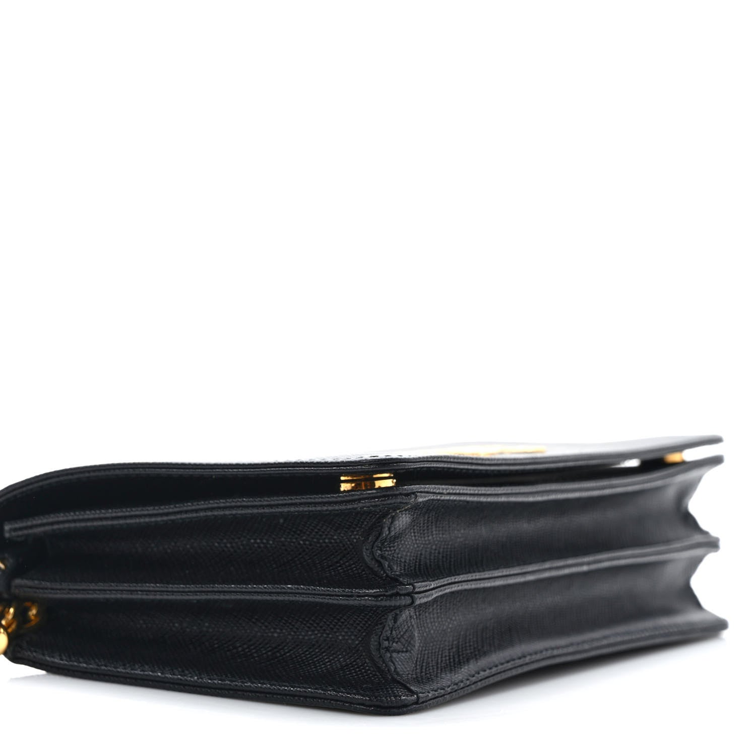 Prada Saffiano Lux Chain Wallet Black 6 of 7