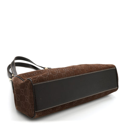 Gucci Monogram Suede Medium Charmy Shoulder Bag Dark Brown 4 of 11
