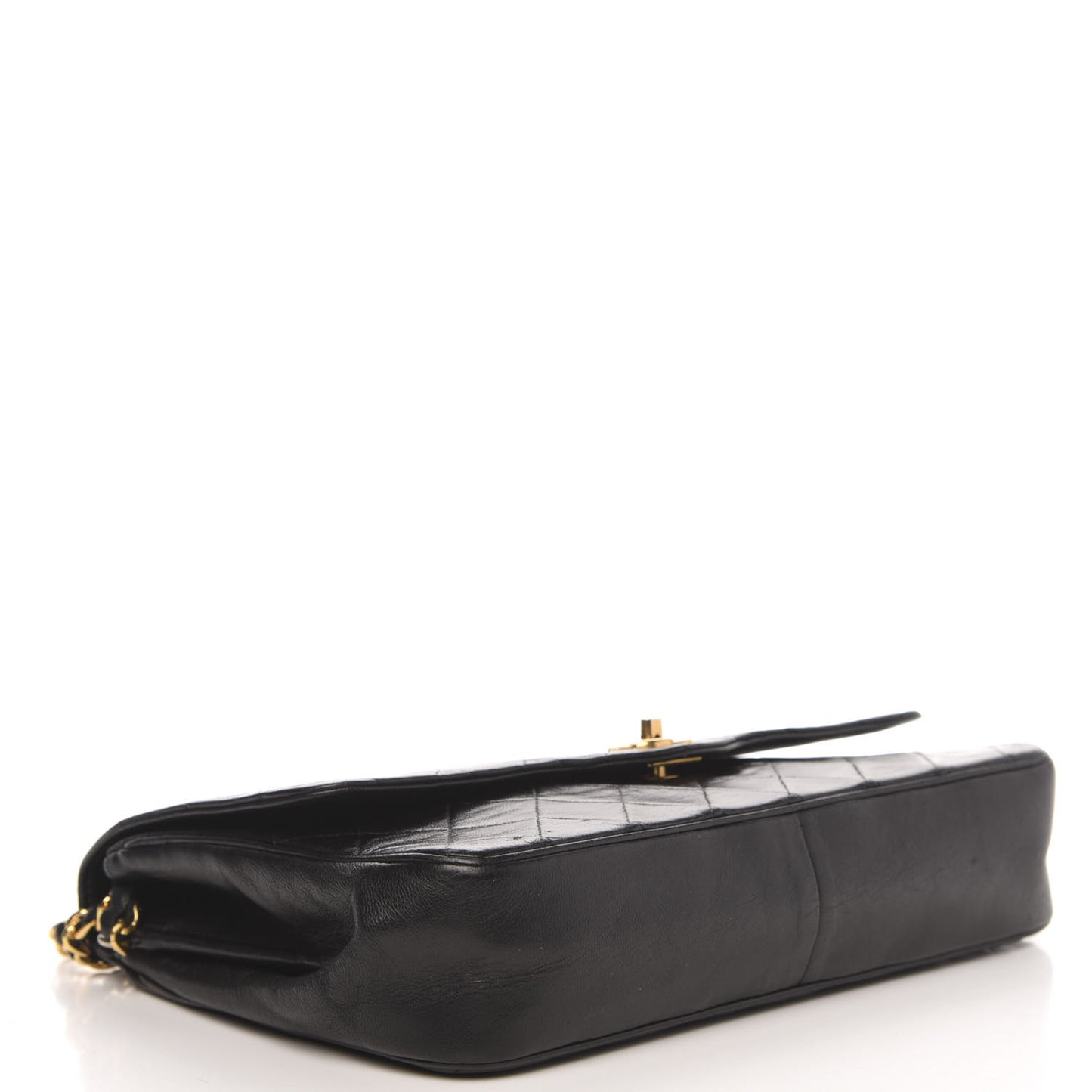 Lambskin Quilted Medium Single Flap Black