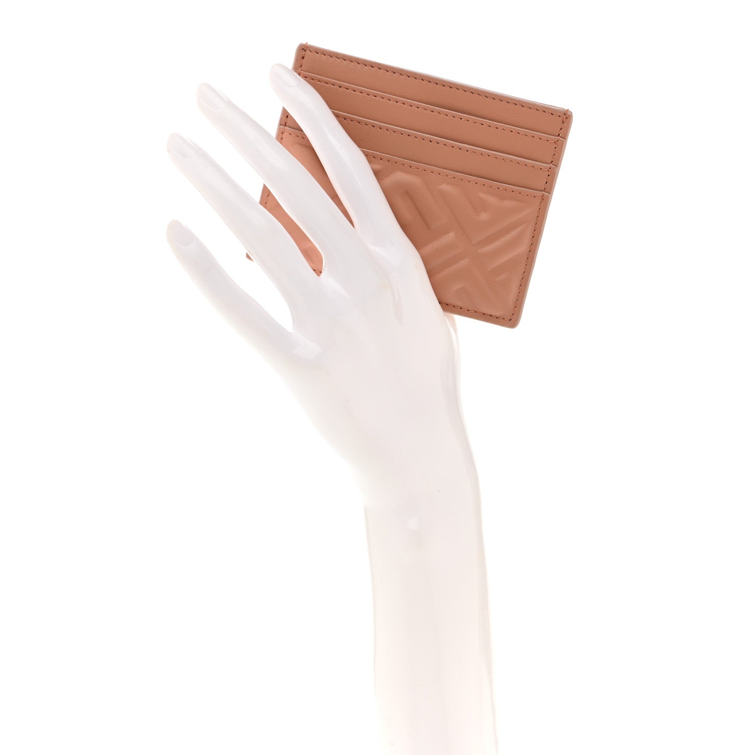 Fendi Nappa Matisse FF Embossed Card Holder Ballet Rose 2 of 8