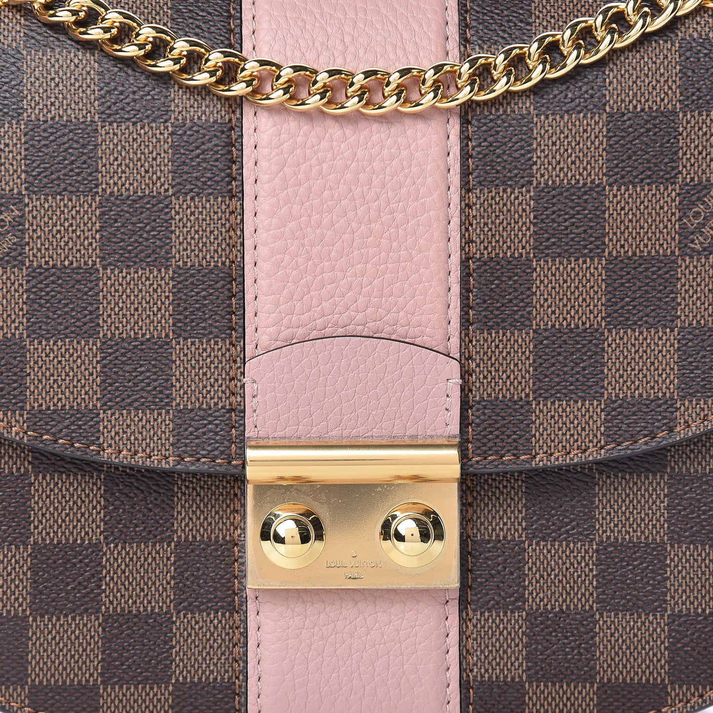 Damier Ebene Cuir Taurillon Wight Magnolia