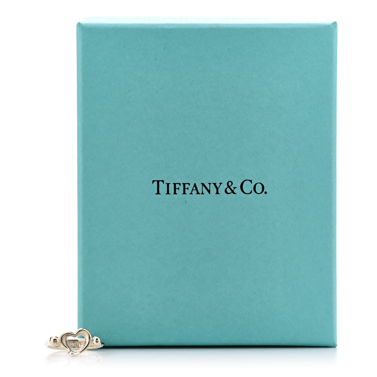Tiffany Sterling Silver Elsa Peretti Open Heart Ring 50 5.5 6 of 6