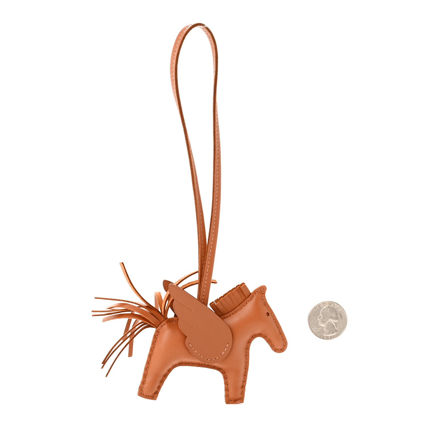 Hermes Milo Lambskin Swift Grigri Rodeo Pegase Horse Bag Charm PM Gold 2 of 5