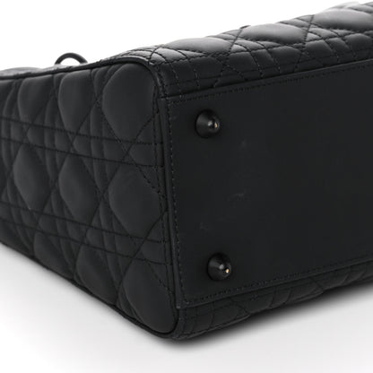 Christian Dior Ultra Matte Calfskin Cannage Large Lady Dior Black 8 of 14