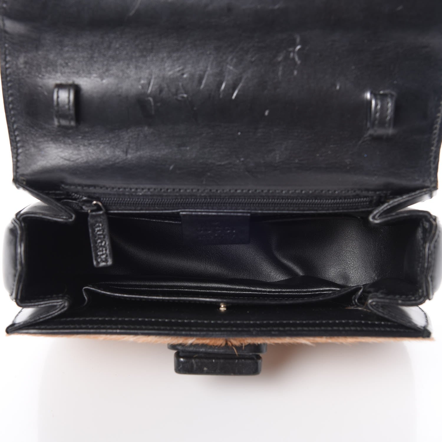 Gucci Calf Hair Calfskin Top Handle Bag Natural Black 6 of 12
