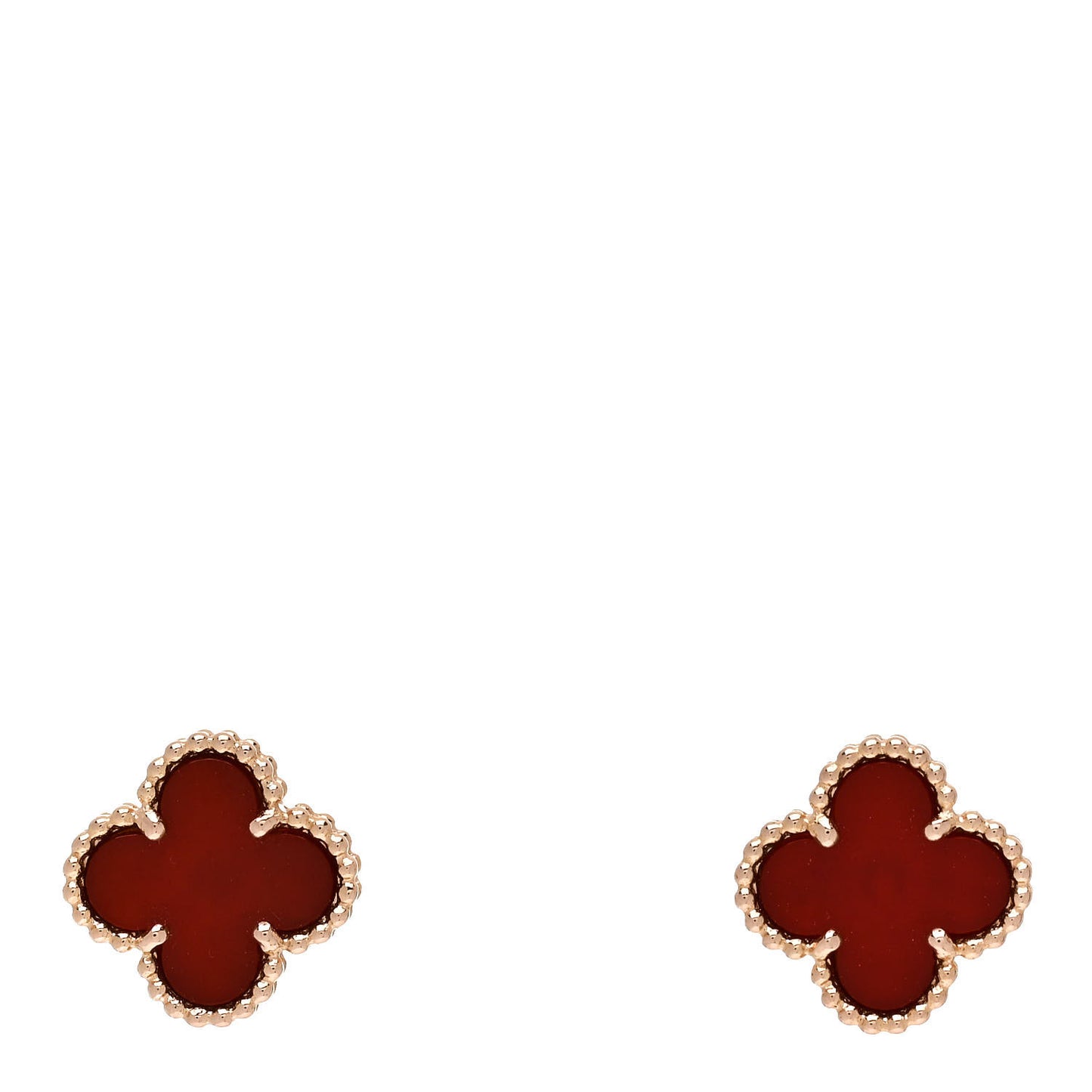18K Rose Gold Carnelian Sweet Alhambra Earrings
