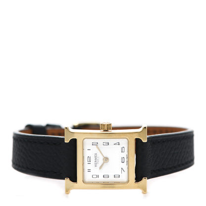 Hermes Stainless Steel Epsom 17.2mm Heure H Hour Quartz Watch Noir 2 of 5