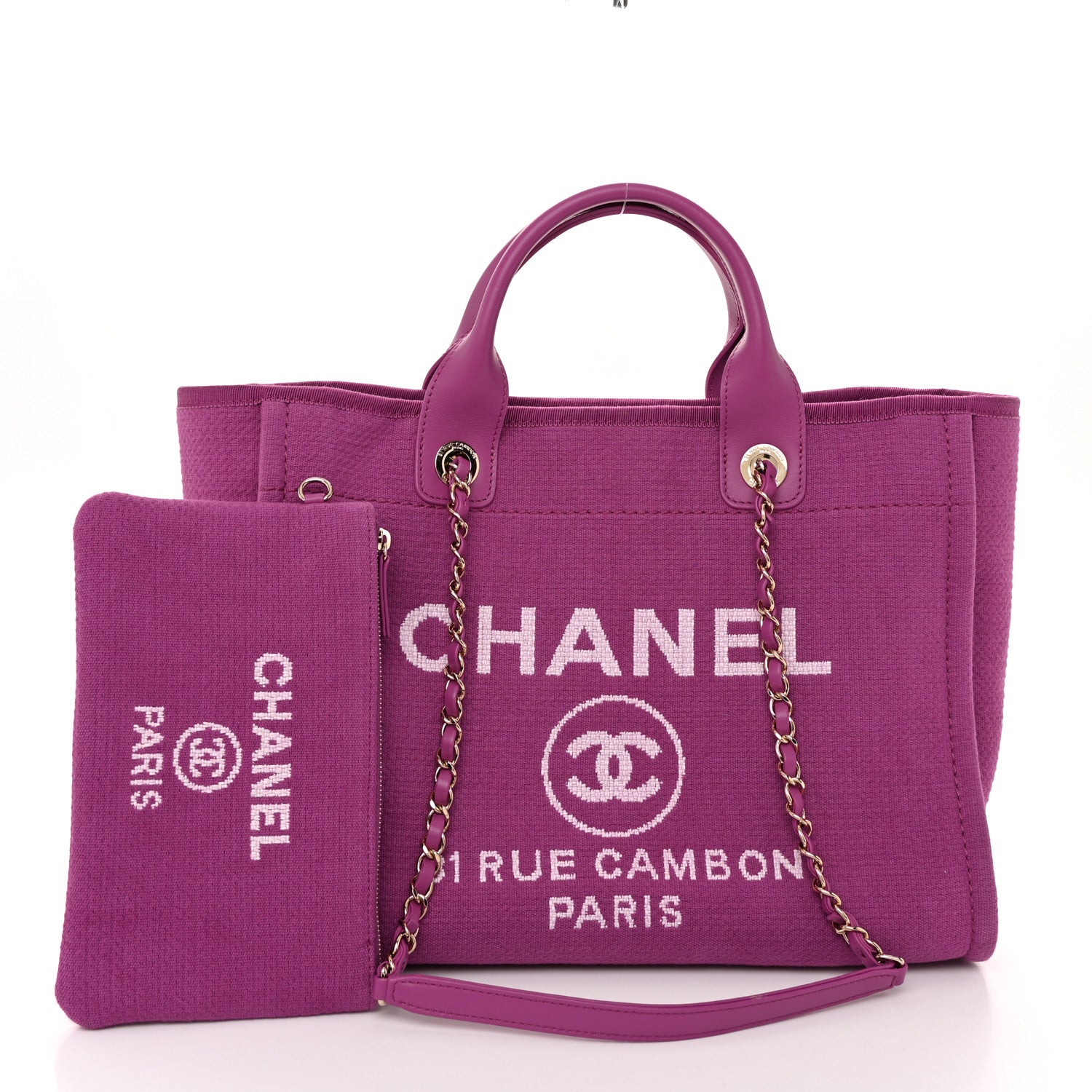 Chanel Mixed Fibers Small Deauville Tote Purple 3 of 11