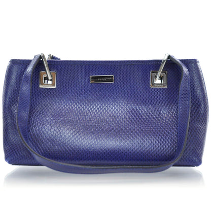 Gucci Lizard Embossed Leather Shoulder Bag Purple 1 of 9